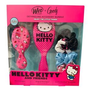 Brand New! Hello Kitty Wet Brush + Goody and Scrunchies Set
